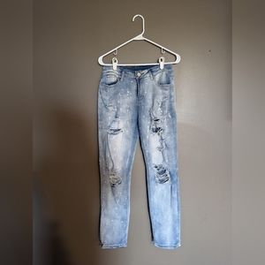 Distressed jeans